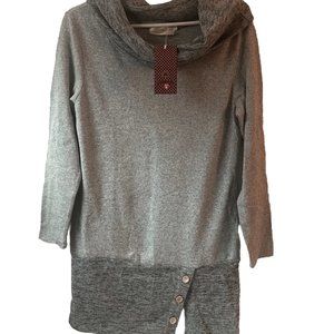 Merry Fun Womens Turtle neck shirt Light grey S